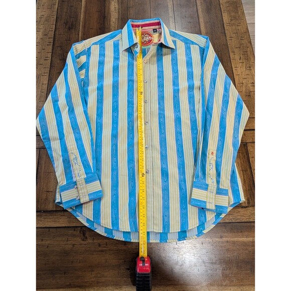 Robert Graham Vertical Striped Long Sleeve Button Up Shirt Large Flip Cuff - Picture 2 of 11